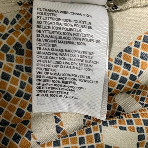 Richard‎ Allen X H&M Womens Blouse Size 2 White Patterned Print Long Sleeves - Picture 8 of 9